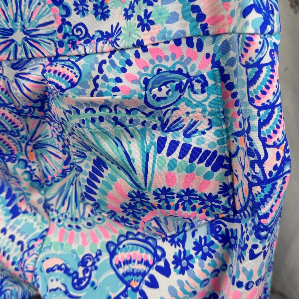 Lilly Pulitzer Luxletic Corso Pants Paisley Stretchy Cropped Ankle Pockets - Picture 8 of 12